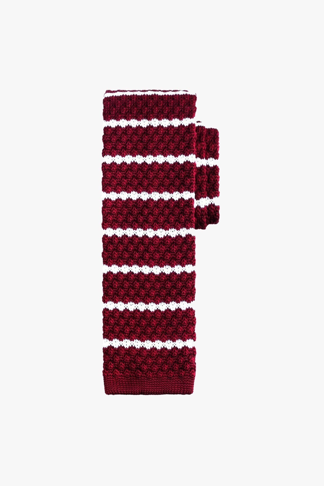 Red Stripe Knitted Tie - My Suited Life