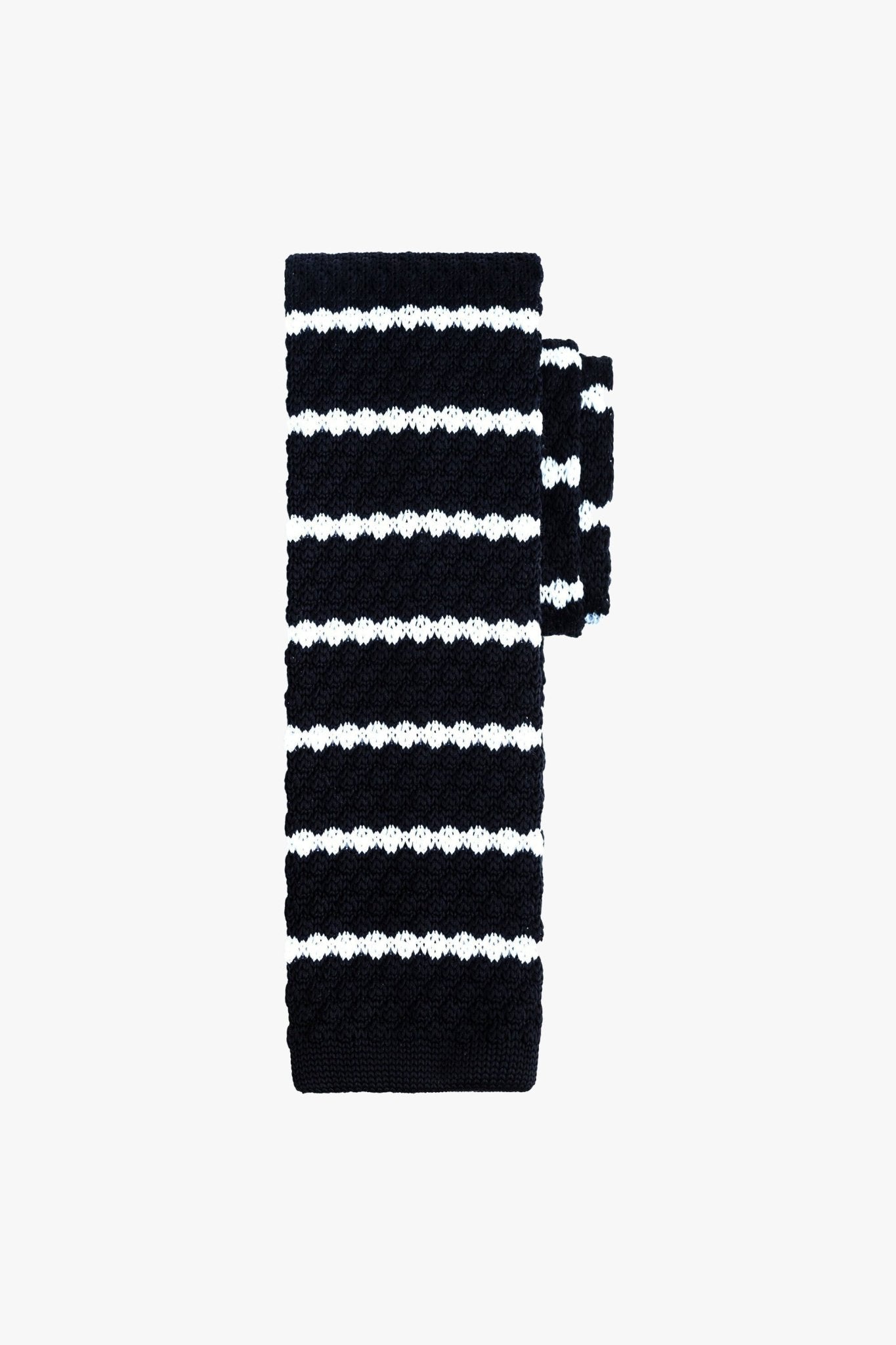 Black Stripe Knitted Tie - My Suited Life