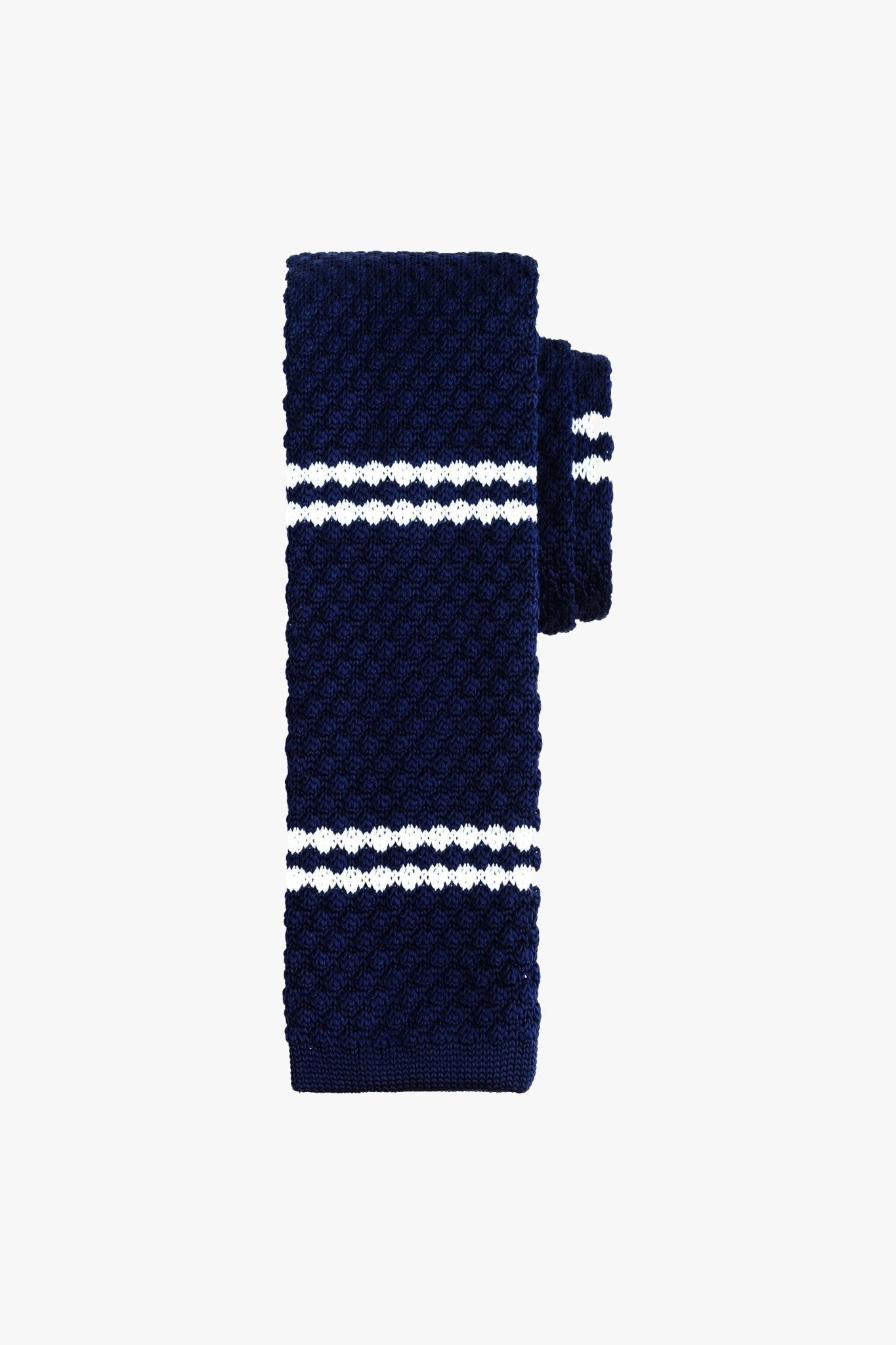 Navy Stripe Knitted Tie - My Suited Life